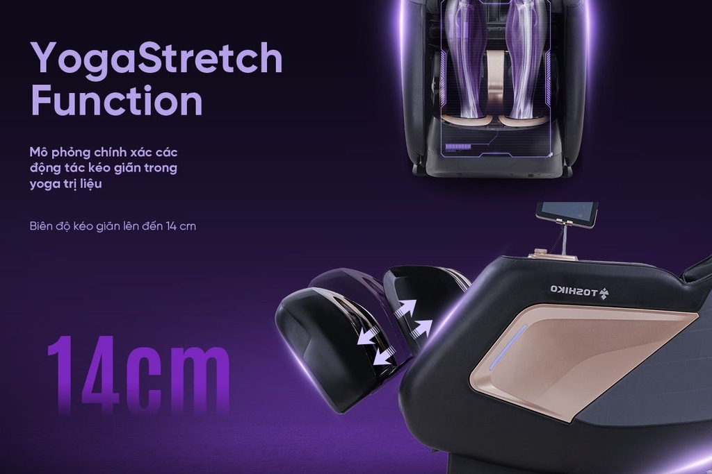 Ghế massage Sóng Âm Trị Liệu Con lăn 4D Toshiko T95 Pro