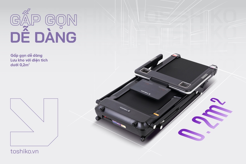 Máy chạy bộ gấp gọn Toshiko Iron Running