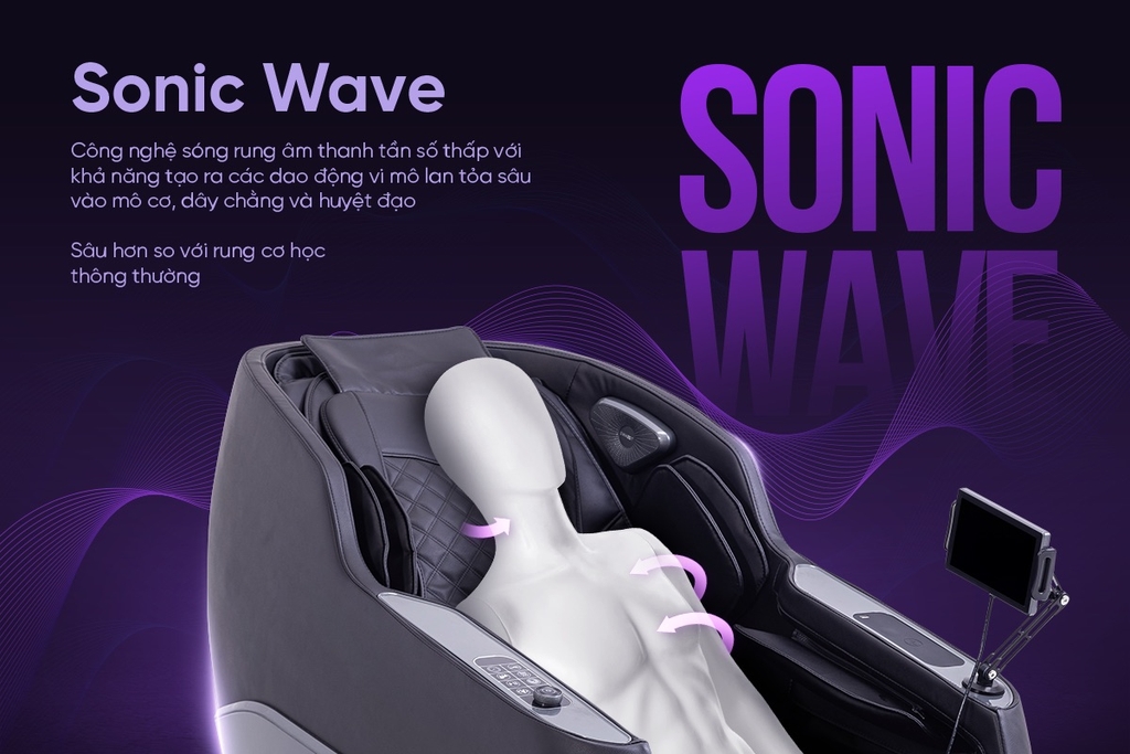 Ghế massage Sóng Âm Trị Liệu Con lăn 4D Toshiko T89 Pro Max