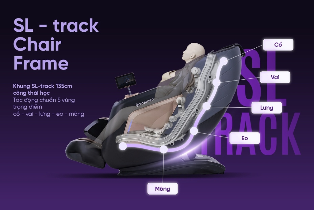 Ghế massage Sóng Âm Trị Liệu Con lăn 4D Toshiko T95 Pro