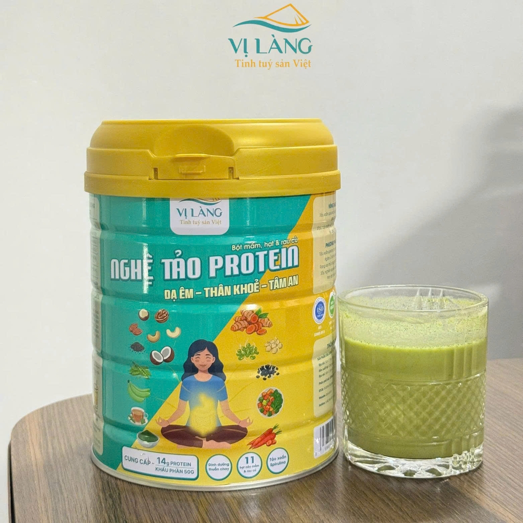 Nghệ Tảo Protein Đậu & Hạt Vị Làng 650G Hỗ Trợ Tiêu Hóa, Bổ Sung Protein Thực Vật, Thay Thế Bữa Ăn