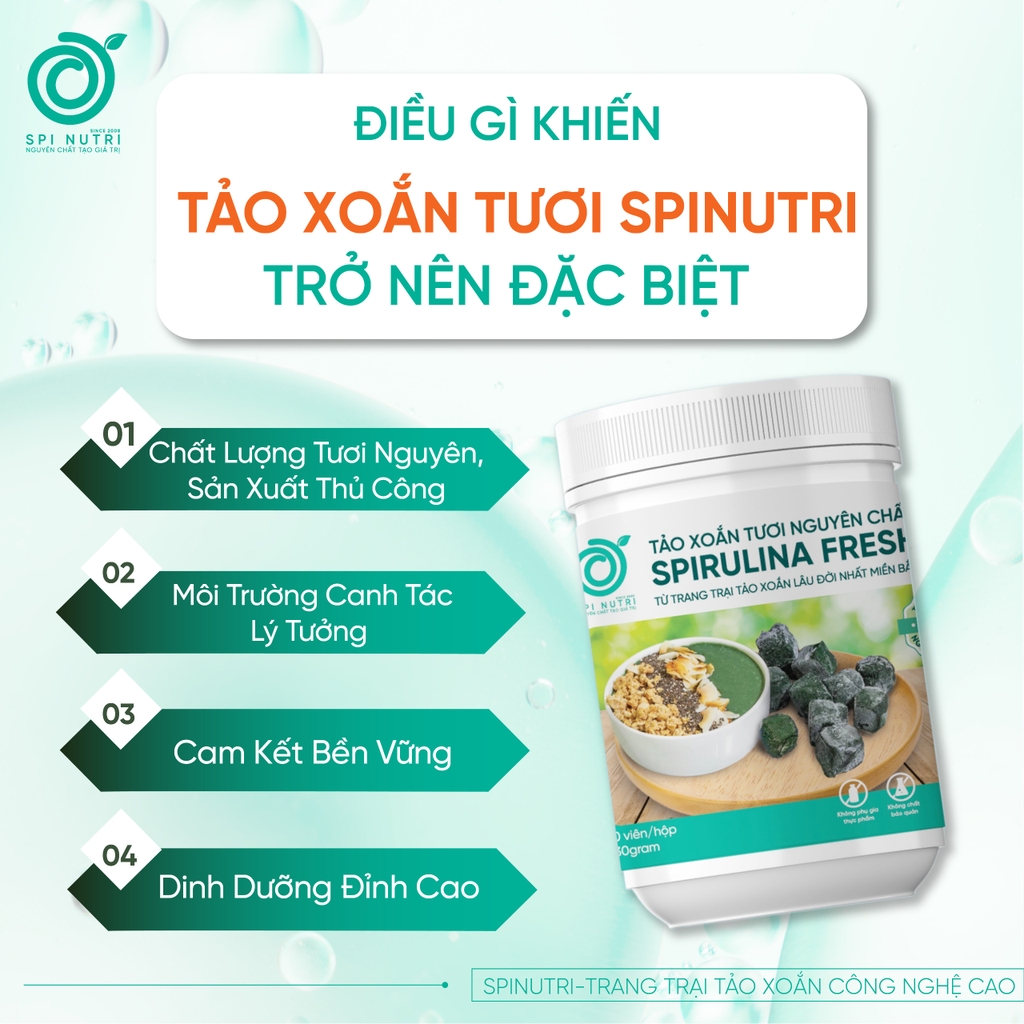 COMBO MUA 3 TẶNG 1 TẢO XOẮN TƯƠI NGUYÊN CHẤT SPINUTRI TẶNG 200ML MẬT ONG LÊN MEN