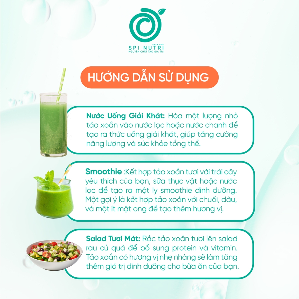 COMBO MUA 2 TẢO XOẮN TƯƠI NGUYÊN CHẤT TẶNG 150ML MẬT ONG LÊN MEN