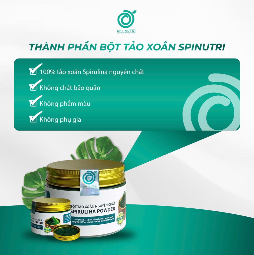 BỘT TẢO XOẮN SPIRULINA NGUYÊN CHẤT SẤY LẠNH 100G