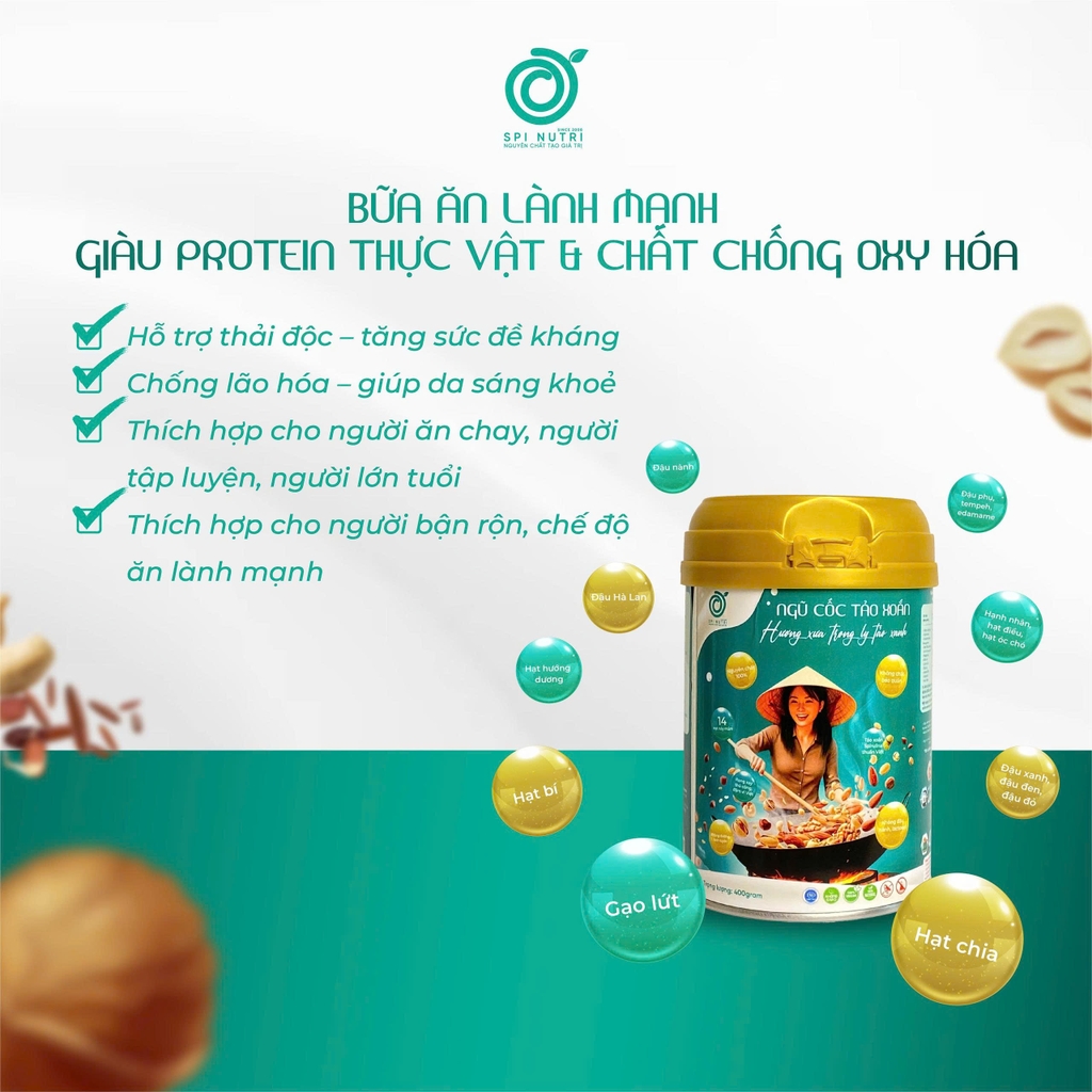 BỘT NGŨ CỐC TẢO XOẮN SPINUTRI 400G