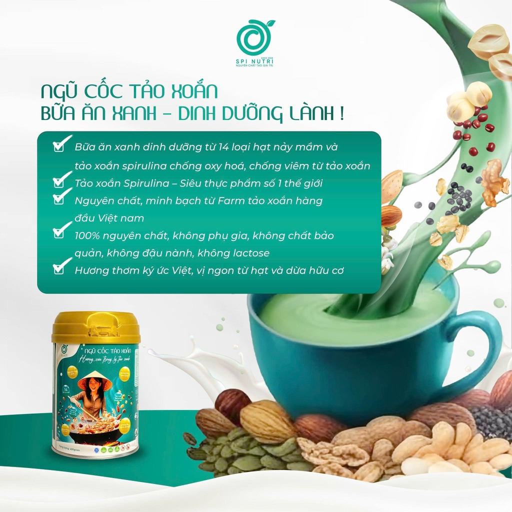 BỘT NGŨ CỐC TẢO XOẮN SPINUTRI 400G