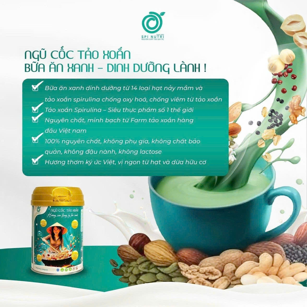 COMBO MUA 5 TẶNG 2 NGŨ CỐC TẢO XOẮN SPINUTRI 400G