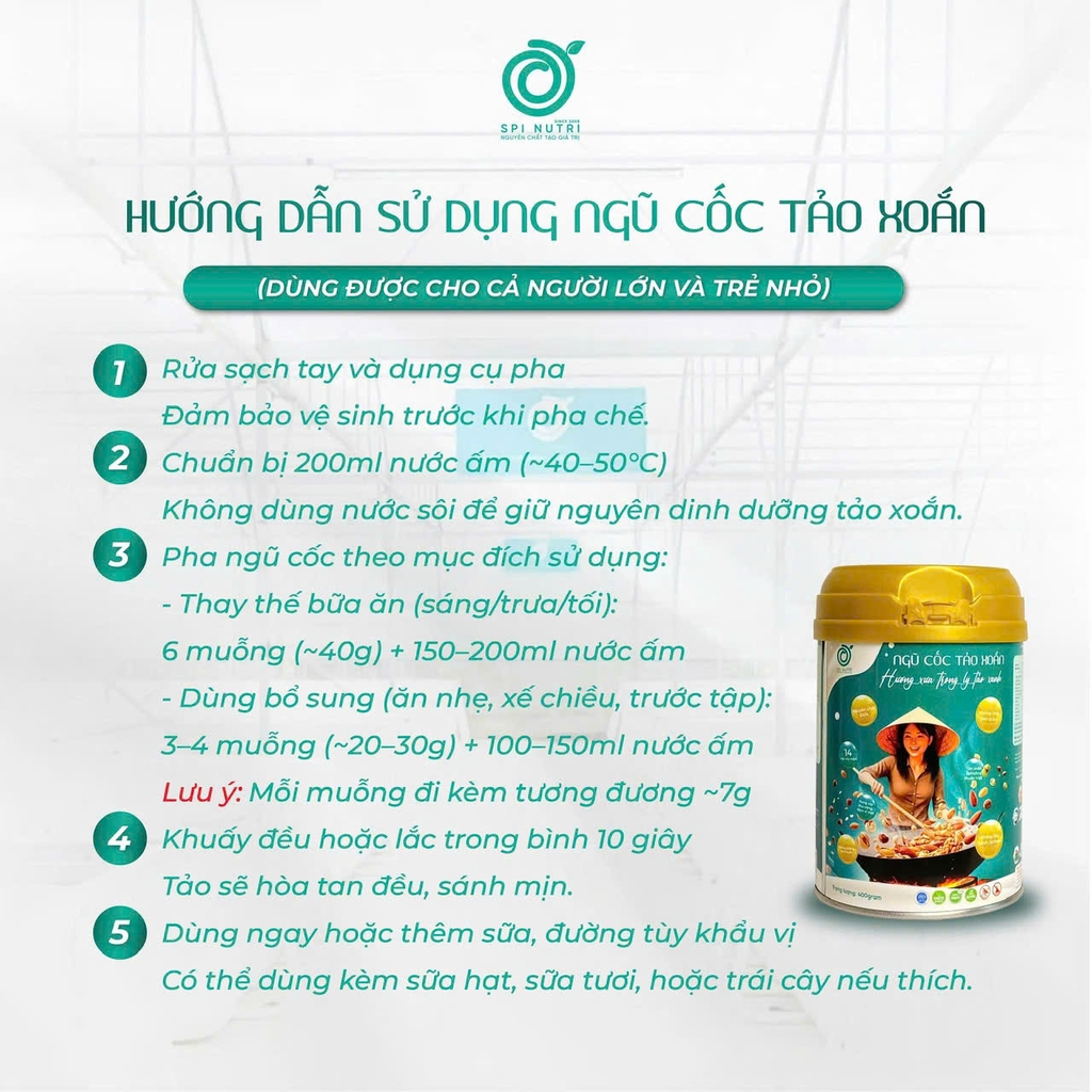 COMBO MUA 5 TẶNG 2 NGŨ CỐC TẢO XOẮN SPINUTRI 400G