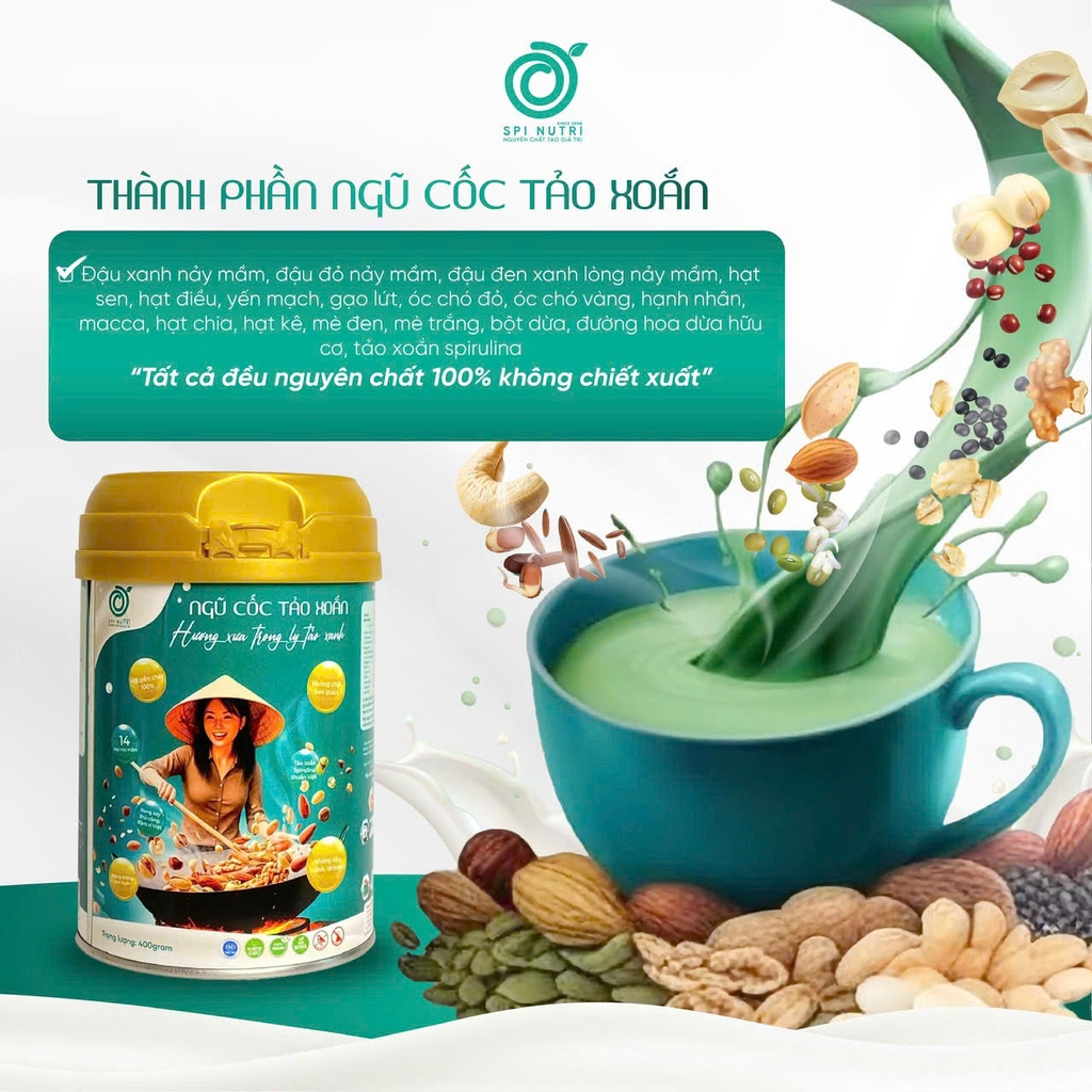COMBO MUA 5 TẶNG 2 NGŨ CỐC TẢO XOẮN SPINUTRI 400G