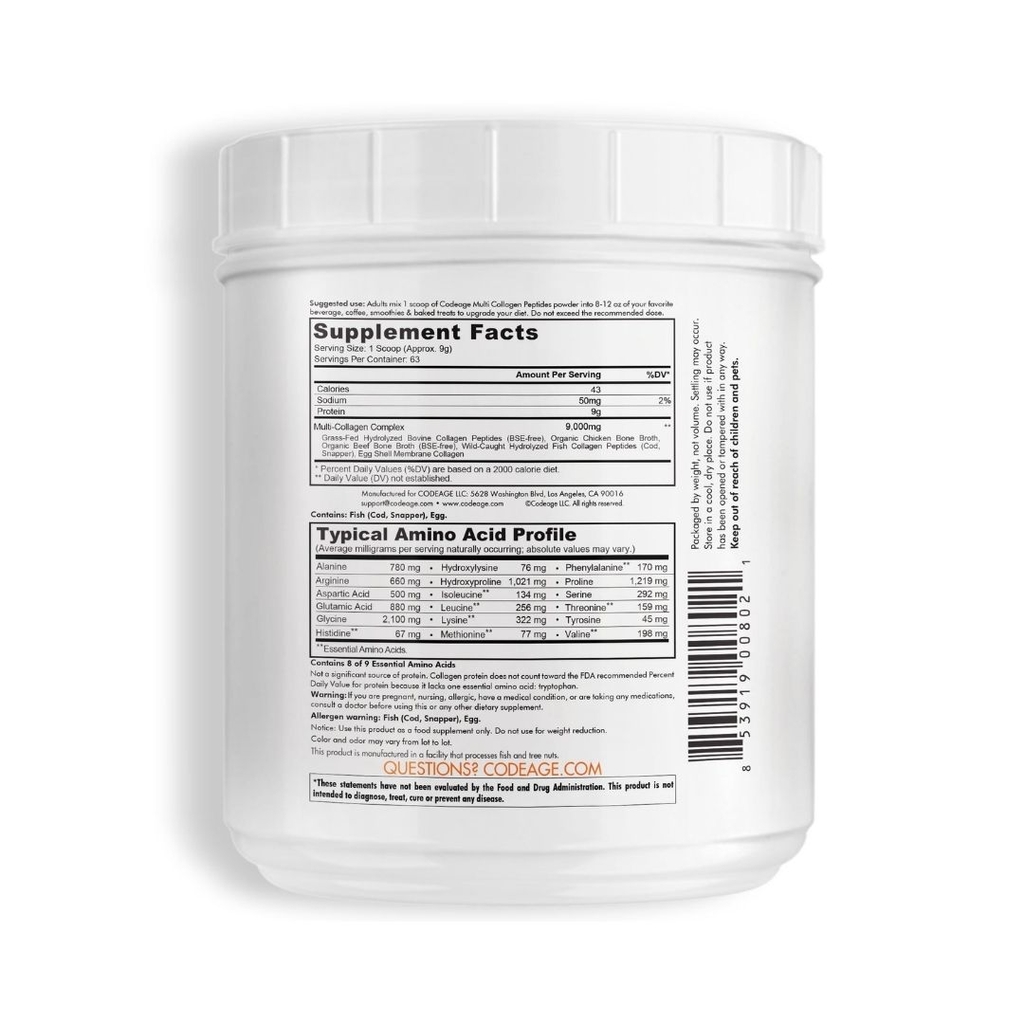 Bột Collagen Tổng Hợp CODEAGE Multi Collagen Peptides 9000mg