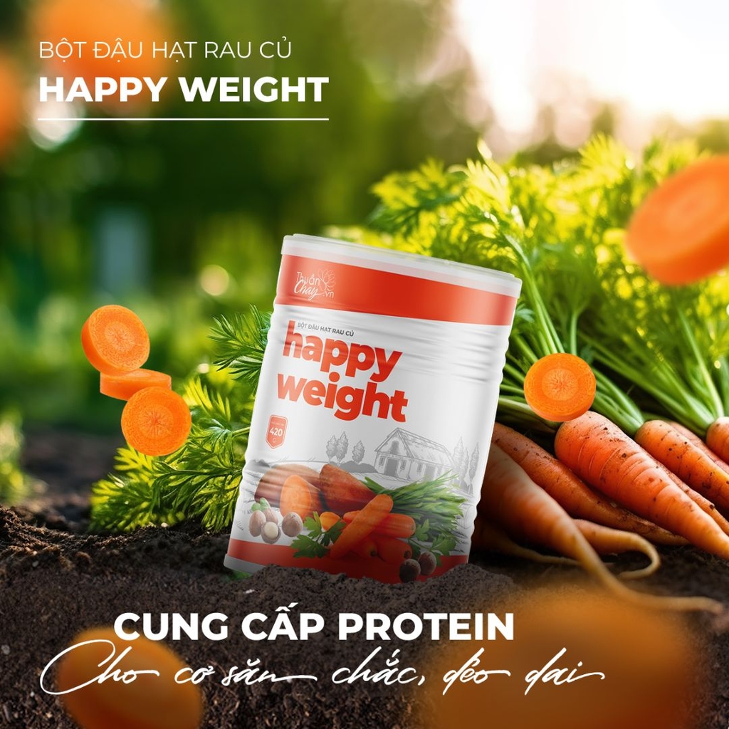 Bột Đậu Hạt Rau Củ Happy Weight Thuần Chay Tâm An - Tăng Cân, Cơ Săn Chắc
