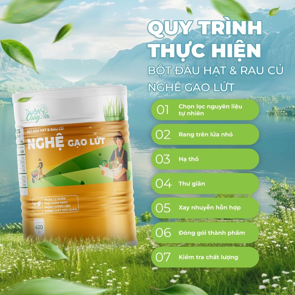 Bột Nghệ Gạo Lứt Thuần Chay Tâm An - Dạ Dày Khỏe, Tiêu Hóa Tốt