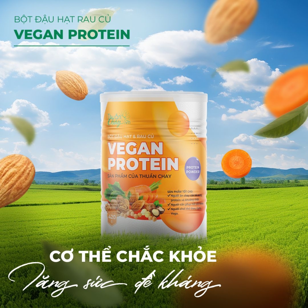 Bột Vegan Protein Thuần Chay Tâm An - Hỗ Trợ Xây Dựng Cơ Bắp, Bồi Bổ Sức Khỏe