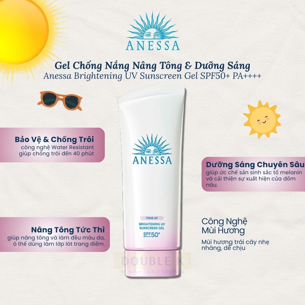 Gel Chống Nắng Nâng Tông & Dưỡng Sáng Anessa Brightening UV Sunscreen Gel SPF50+ PA++++