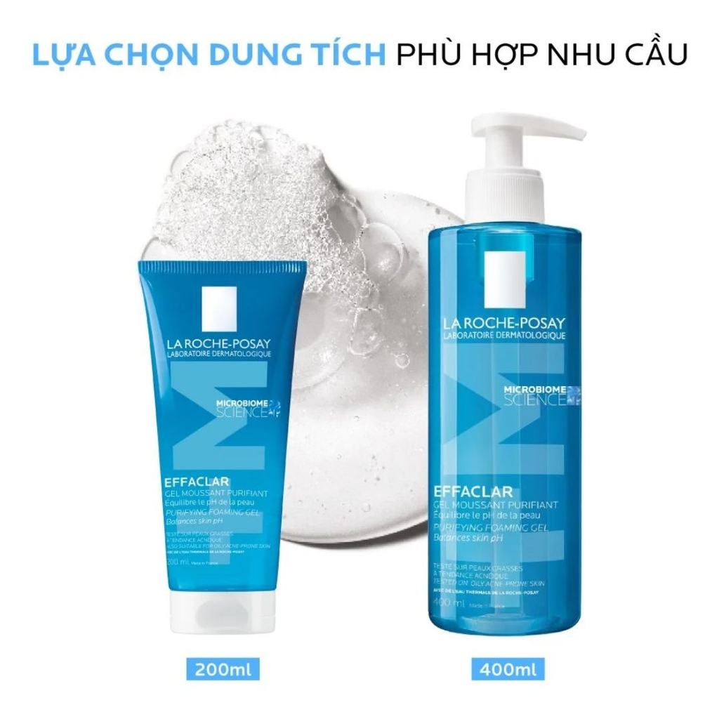Gel Rửa Mặt Sạch Sâu Cho Da Dầu La Roche-Posay Effaclar Purifying Foaming Gel +M