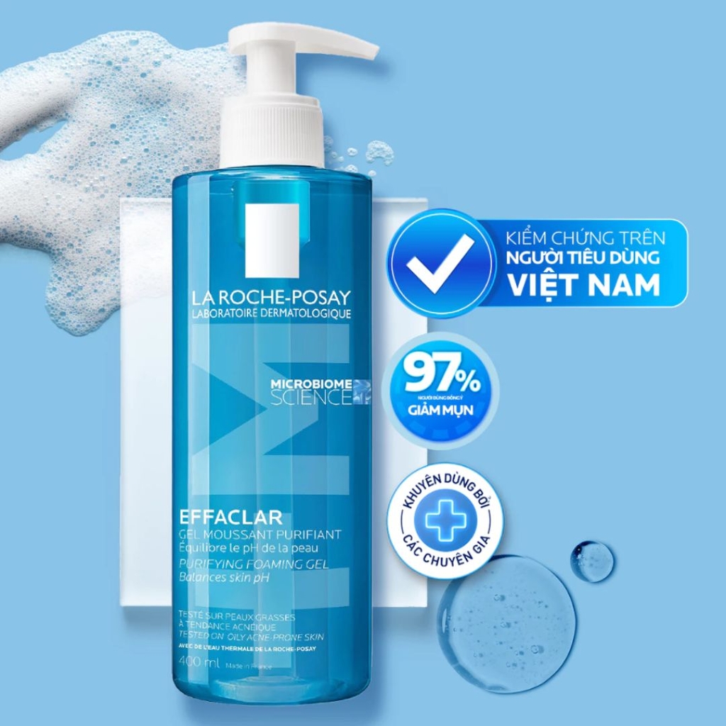 Gel Rửa Mặt Sạch Sâu Cho Da Dầu La Roche-Posay Effaclar Purifying Foaming Gel +M