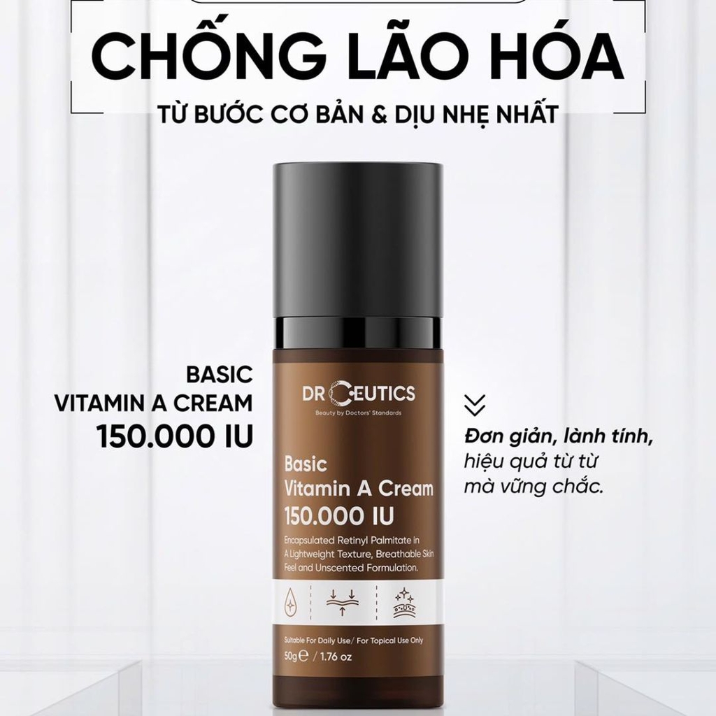 Kem Dưỡng Trẻ Hóa Da DrCeutics Basic Vitamin A Cream 150.000 IU