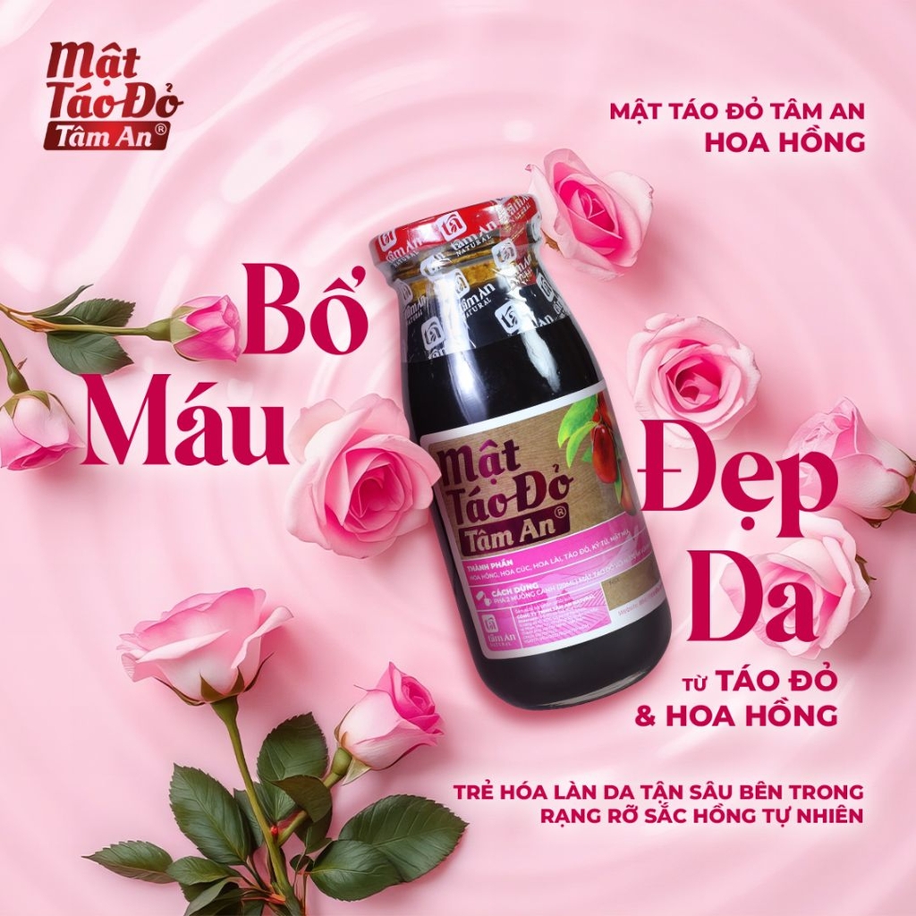 Mật Táo Đỏ Hoa Hồng Tâm An - Trẻ Hóa & Sáng Mịn Làn Da