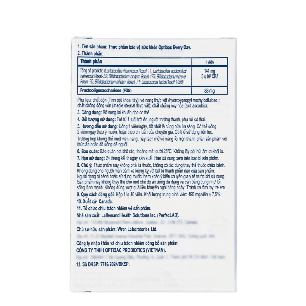 Men Vi Sinh Optibac Probiotics Every Day (5 Tỷ Lợi Khuẩn, Hỗ Trợ Tiêu Hóa và Miễn Dịch)