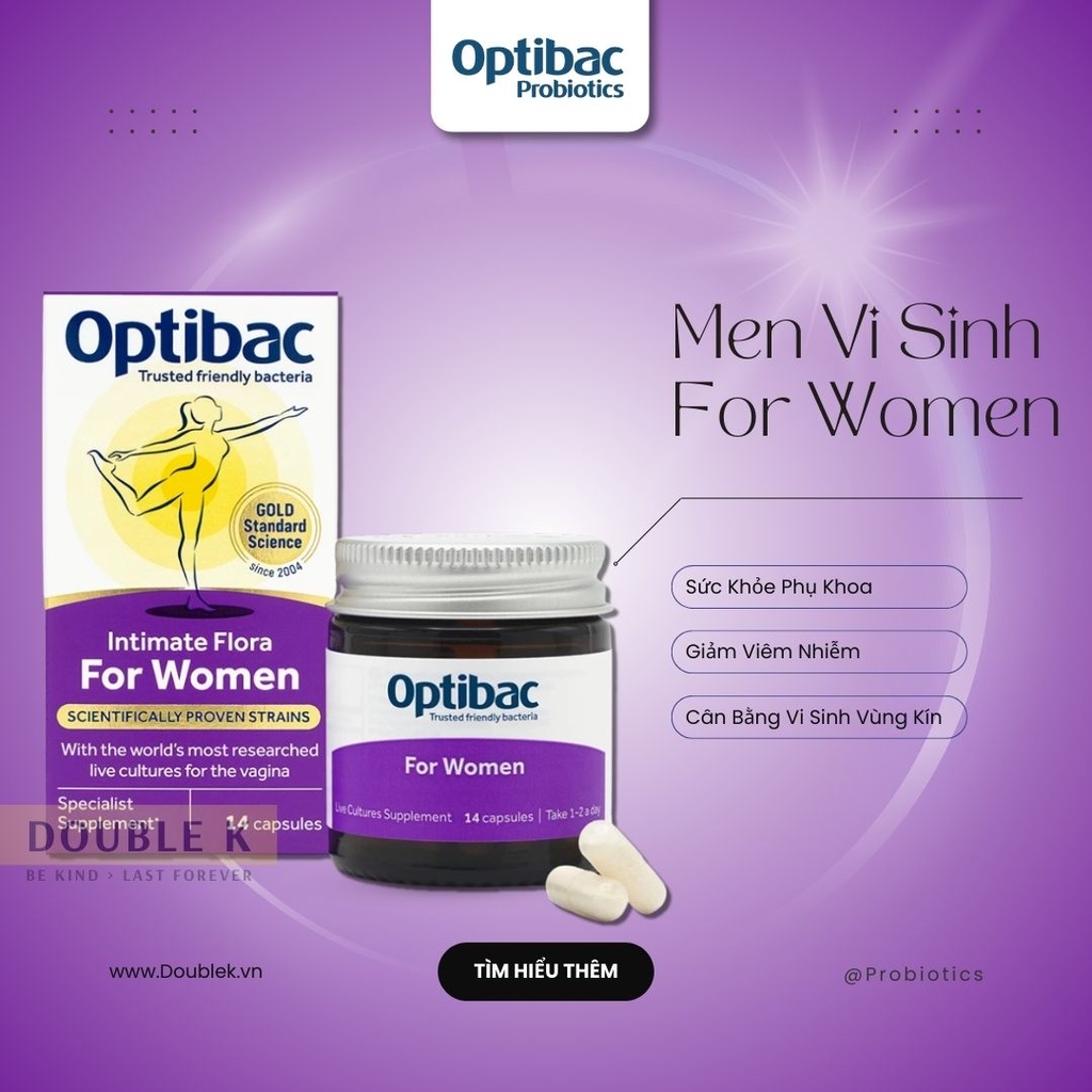 Men Vi Sinh Optibac Probiotics For Women (Hỗ Trợ Cân Bằng Hệ Vi Sinh Vùng Kín Nữ)