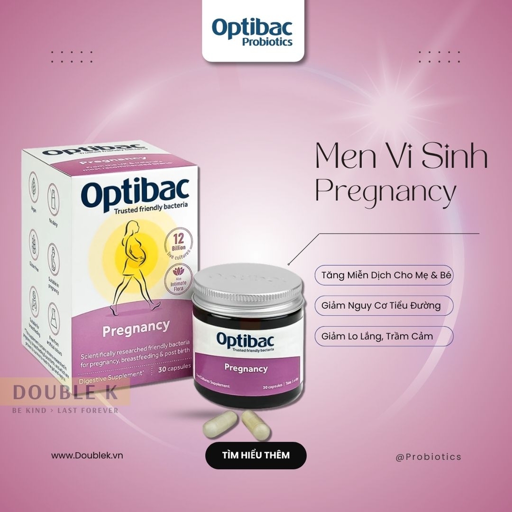 Men Vi Sinh Optibac Probiotics Pregnancy (12 Tỷ Lợi Khuẩn, Hỗ Trợ Mẹ Bầu & Sau Sinh)