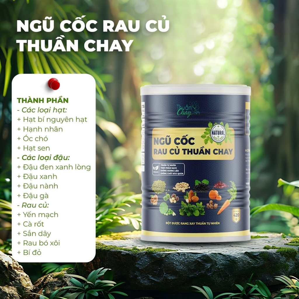 Ngũ Cốc Rau Củ Thuần Chay Tâm An - Bổ Sung Đạm Thực Vật, Hỗ Trợ Tiêu Hóa