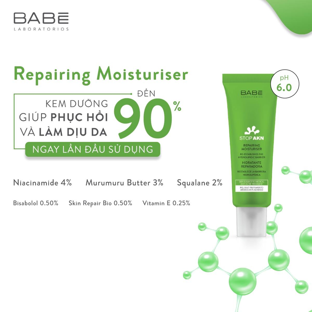 Nhũ Tương Phục Hồi Da Dầu Mụn BABE Stop AKN Repairing Moisturiser