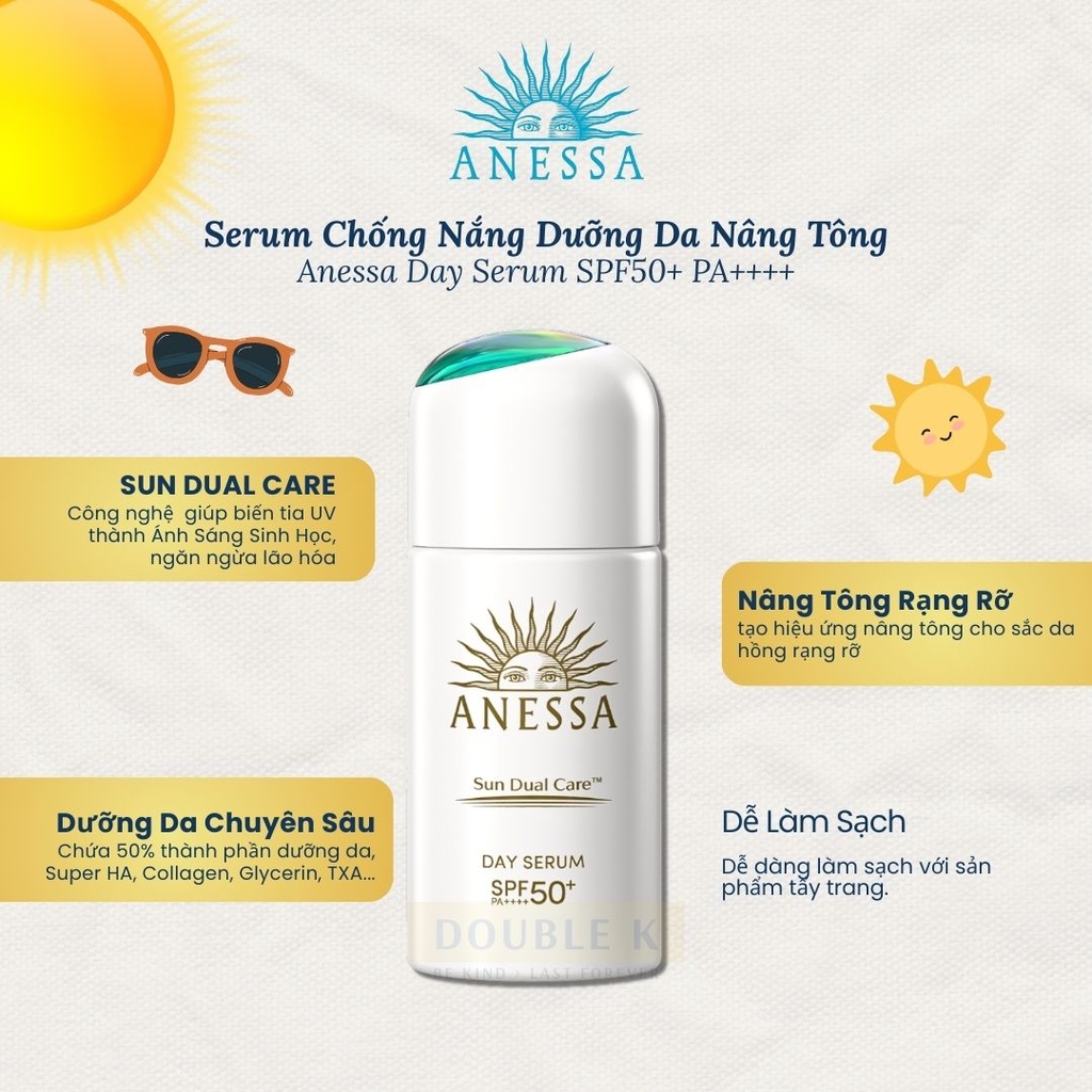 Serum Chống Nắng Dưỡng Da Nâng Tông & Ngừa Lão Hóa Anessa Day Serum SPF50+ PA++++