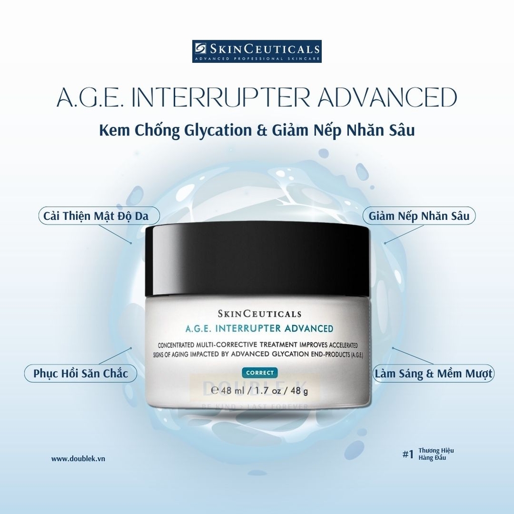 SkinCeuticals A.G.E. Interrupter Advanced - Kem Chống Glycation & Giảm Nếp Nhăn Sâu (Proxylane 18%)