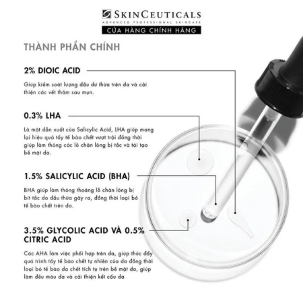 SkinCeuticals Blemish + Age Defense - Serum Giảm Mụn Trưởng Thành & Chống Lão Hóa (Axit Dioic 2% & Salicylic Acid)