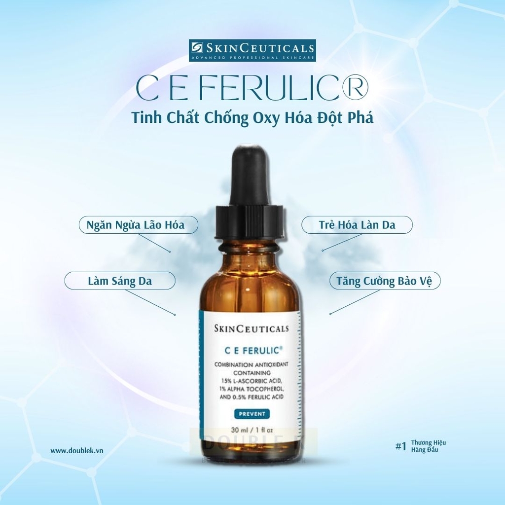 SkinCeuticals C E Ferulic® - Tinh Chất Chống Oxy Hóa Đột Phá (Vitamin C 15%, E 1%, Ferulic 0.5%)