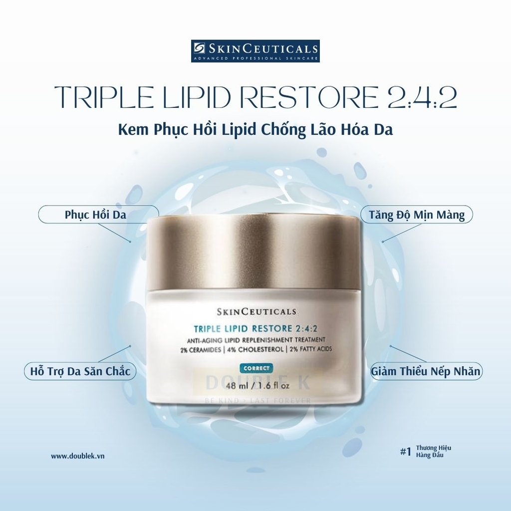 SkinCeuticals Triple Lipid Restore 2:4:2 - Kem Phục Hồi Lipid Chống Lão Hóa (Tỷ Lệ Vàng 2:4:2)