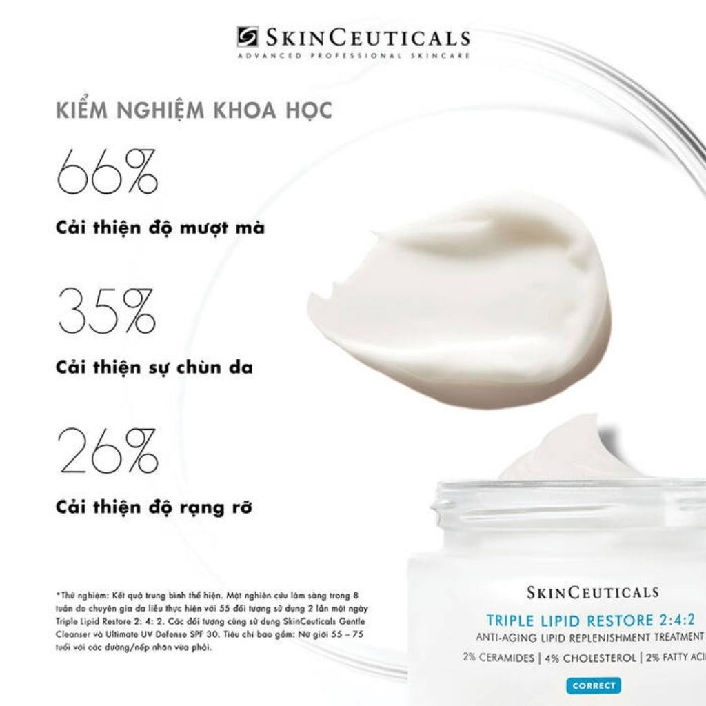 SkinCeuticals Triple Lipid Restore 2:4:2 - Kem Phục Hồi Lipid Chống Lão Hóa (Tỷ Lệ Vàng 2:4:2)
