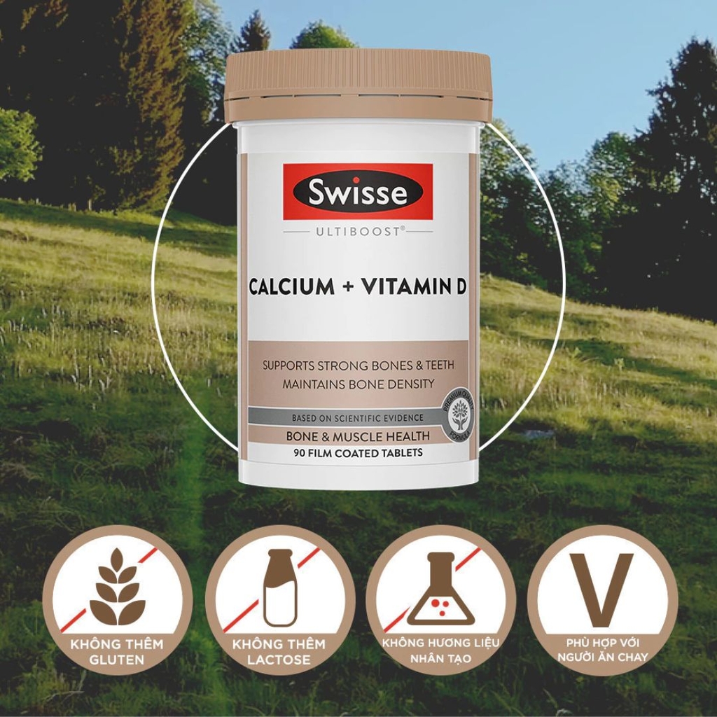 Swisse Calcium + D3: Hỗ Trợ Xương, Răng Chắc Khỏe, Ngừa Loãng Xương