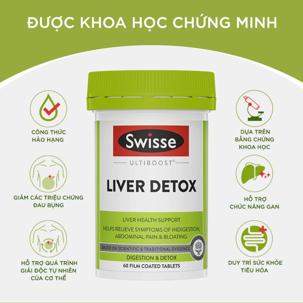 Swisse Ultiboost Liver Detox: Hỗ Trợ Gan Khỏe Mạnh, Thanh Lọc Tự Nhiên (Úc)