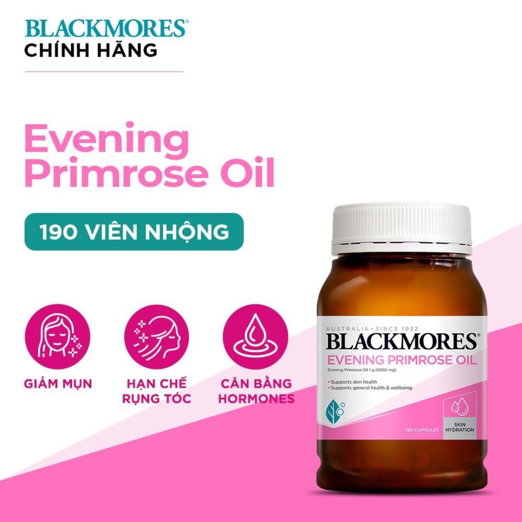 Tinh Dầu Hoa Anh Thảo Blackmores Evening Primrose Oil (Cân Bằng Nội Tiết Tố Nữ, EPO 1000mg)