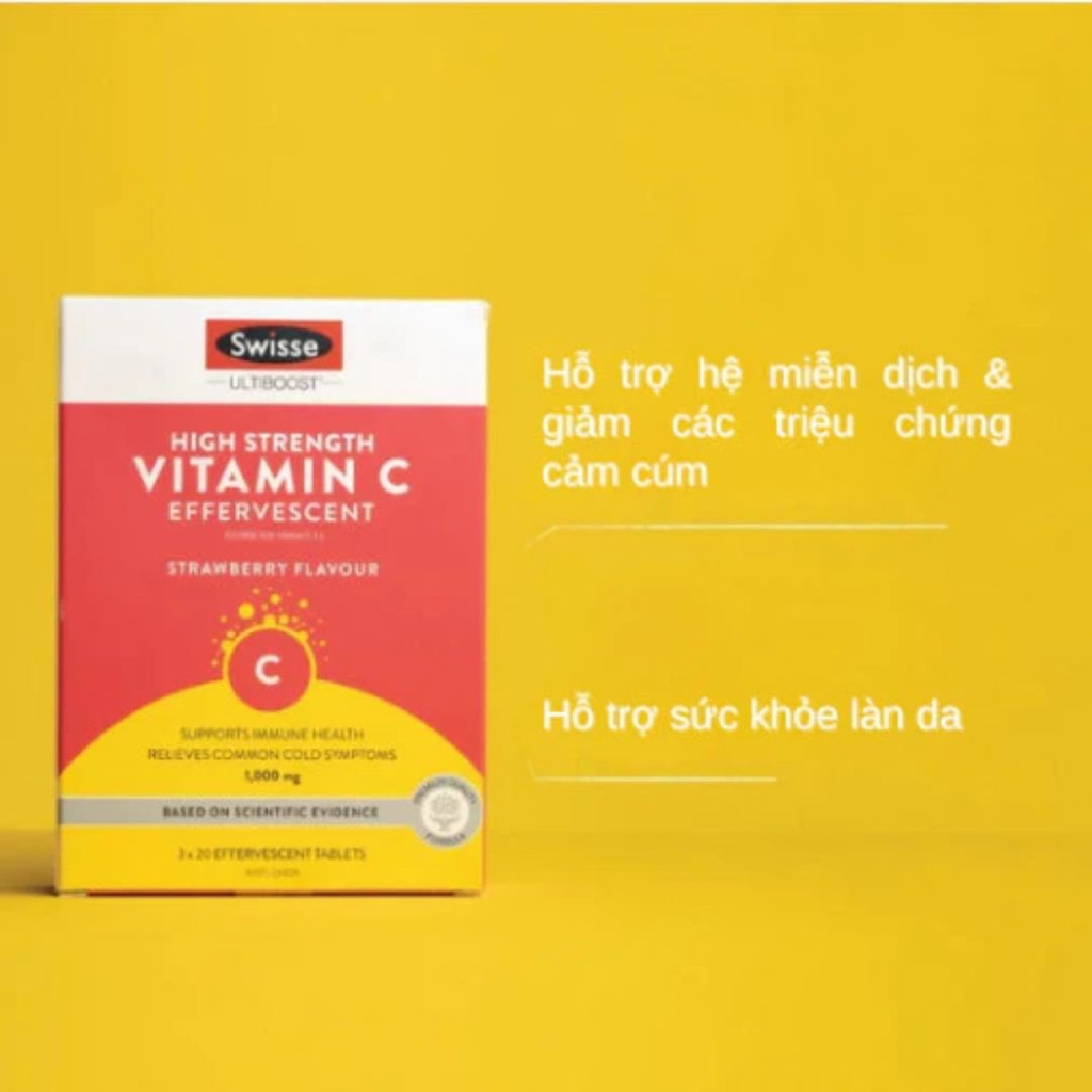 Swisse Vitamin C Sủi 1000mg: Tăng Đề Kháng, Giảm Cảm Lạnh, Đẹp Da