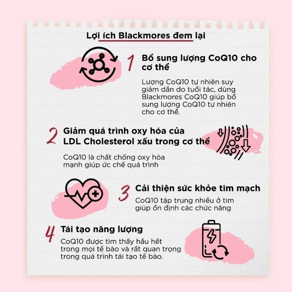 Viên Uống Blackmores CoQ10 150mg (Hỗ Trợ Sức Khỏe Tim Mạch & Năng Lượng)
