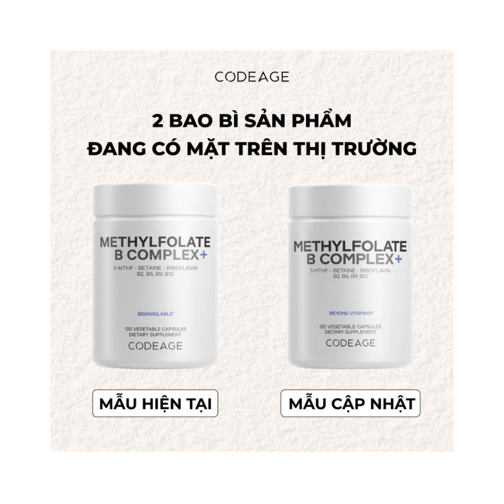 Viên Uống Bổ Não, Giảm Mệt Mỏi CODEAGE Methylfolate B Complex+