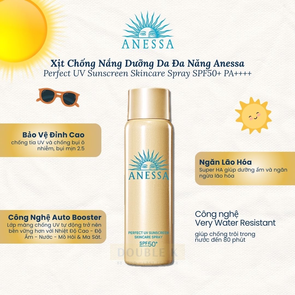 Xịt Chống Nắng Dưỡng Da Đa Năng Anessa Perfect UV Sunscreen Skincare Spray SPF50+ PA++++