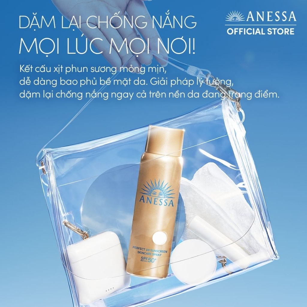 Xịt Chống Nắng Dưỡng Da Đa Năng Anessa Perfect UV Sunscreen Skincare Spray SPF50+ PA++++