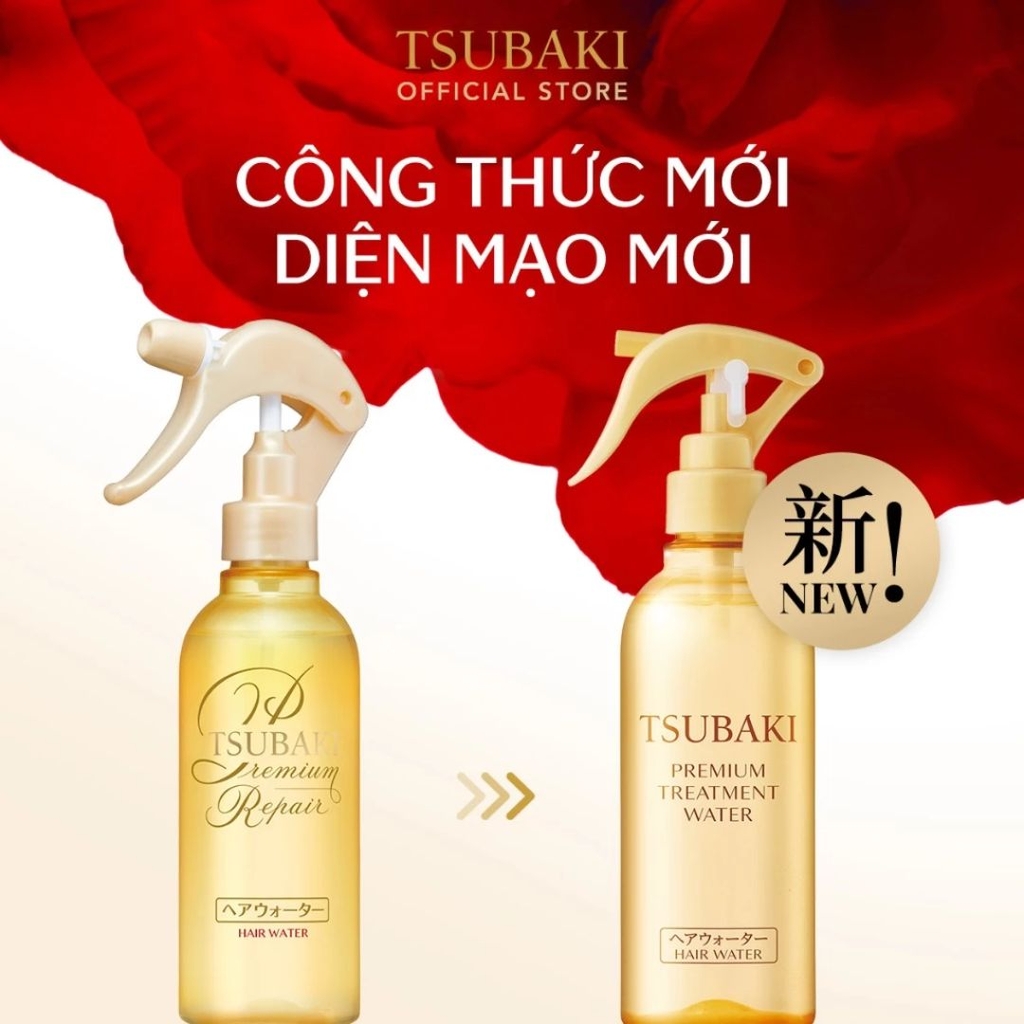 Xịt Dưỡng Tóc Mềm Mượt & Bảo Vệ Tóc Khỏi Nhiệt Tsubaki Premium Treatment Water