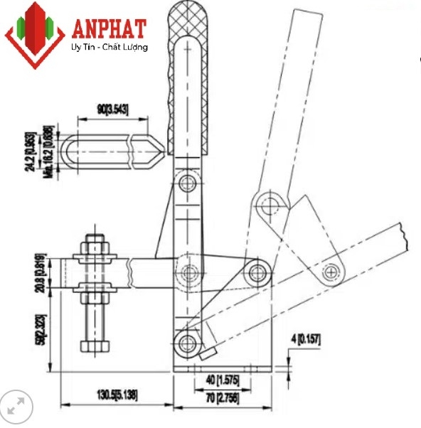 Kẹp định vị đứng CH101H