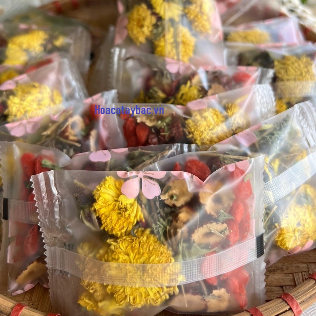 Trà Dưỡng Nhan mix Kỷ tử, táo đỏ, hoa cúc, hoa hồng, cỏ ngọt