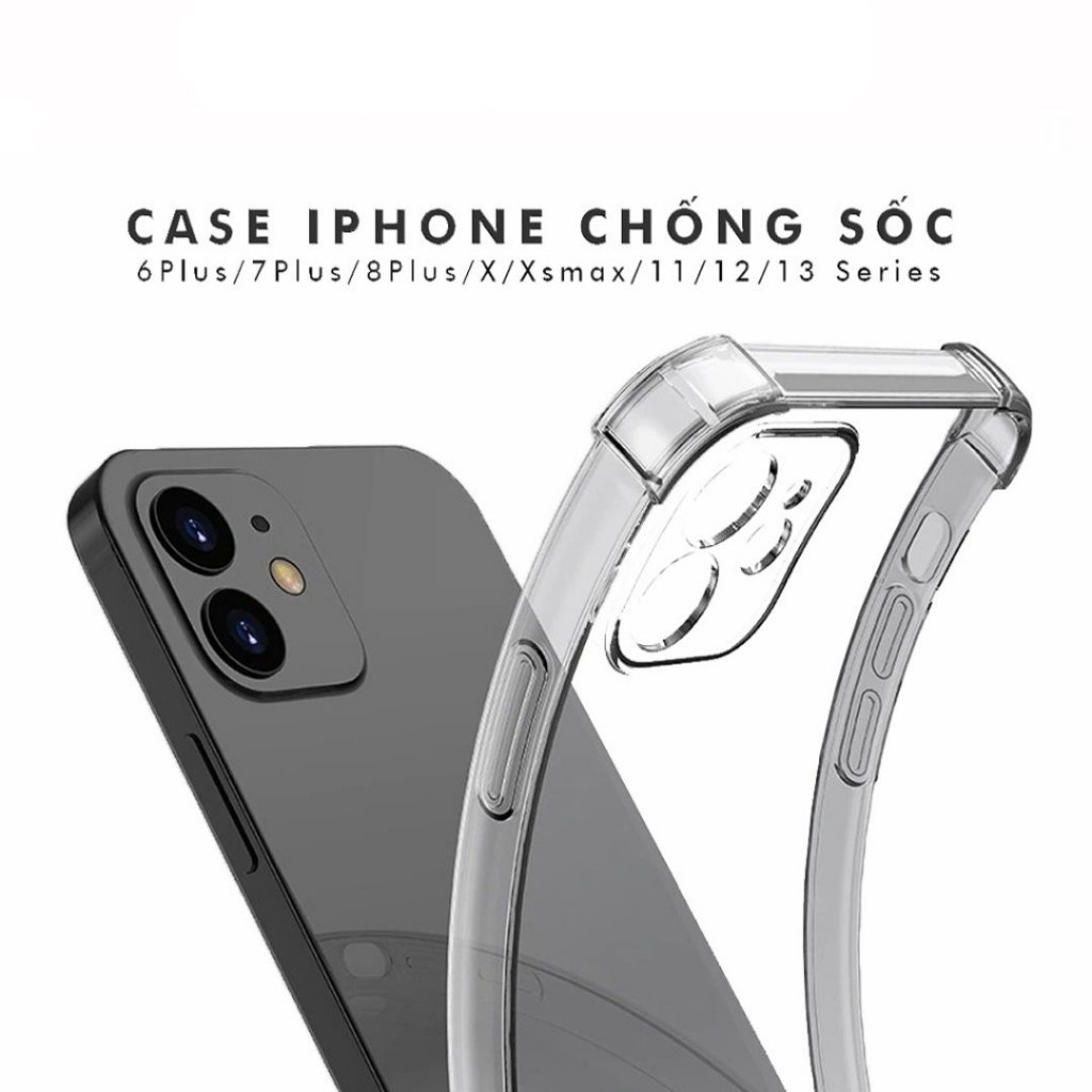 Ốp điện thoại Trong Suốt Chống Sốc KOLEAD P23 có bảo vệ cam dành cho 7 8 X XS XSM 11 12 13 14 15