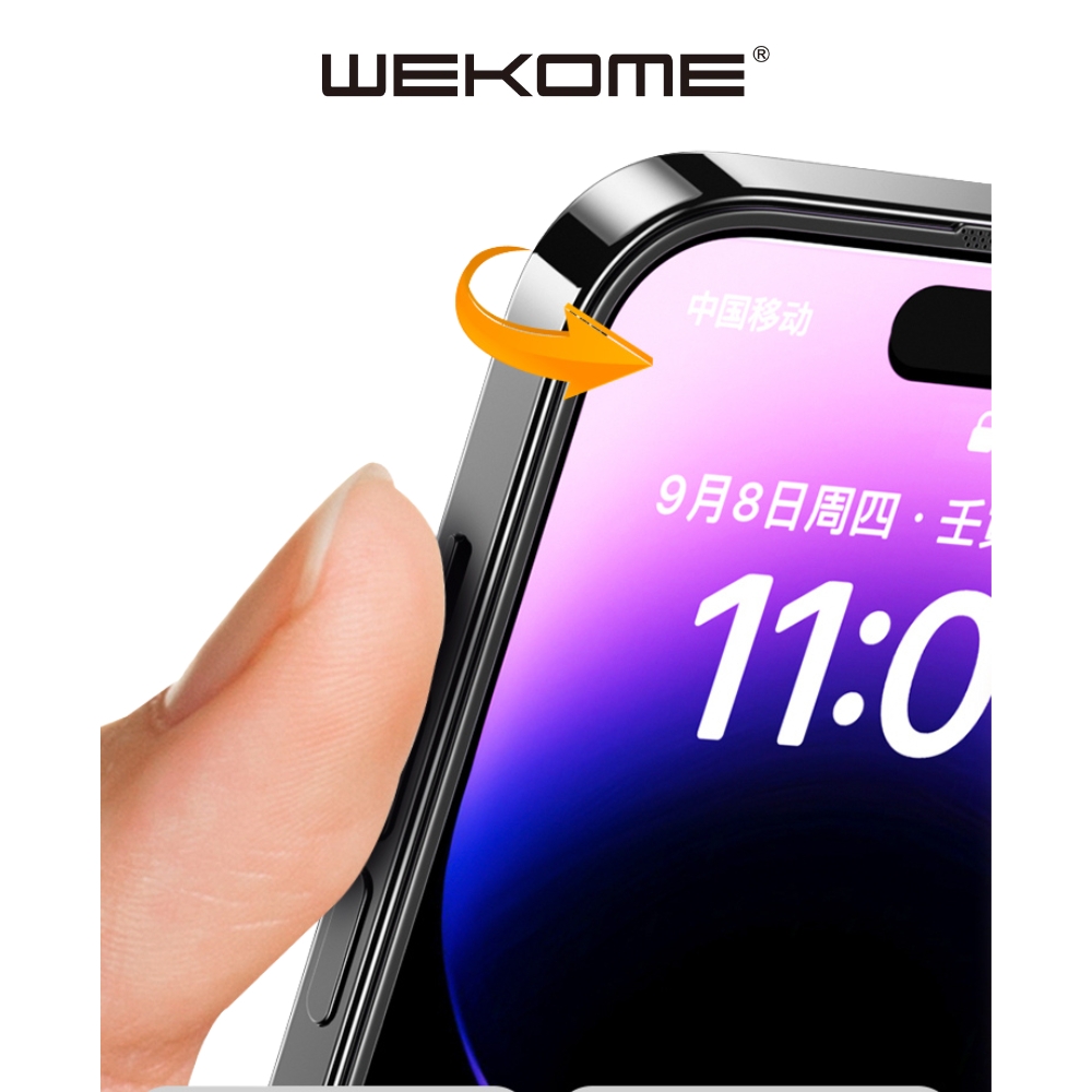 Kính cường lực khung tự dán KINGKONG WEKOME 079/080 mới nhất siêu mượt, tích hợp giá đỡ điện thoại cho lph 15 Pro Promax