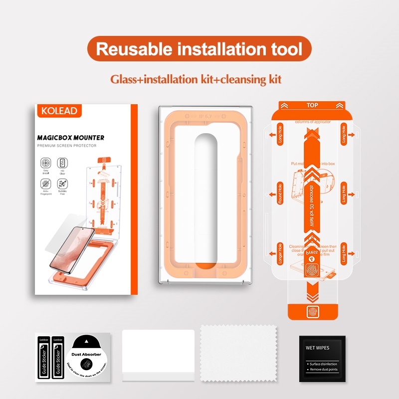 Kính Cường Lực tự dán MAGICBOX có lưới bảo vệ loa KOLEAD cao cấp cho Iphone x xs xsm 11 12 13 14 15 Pro Promax