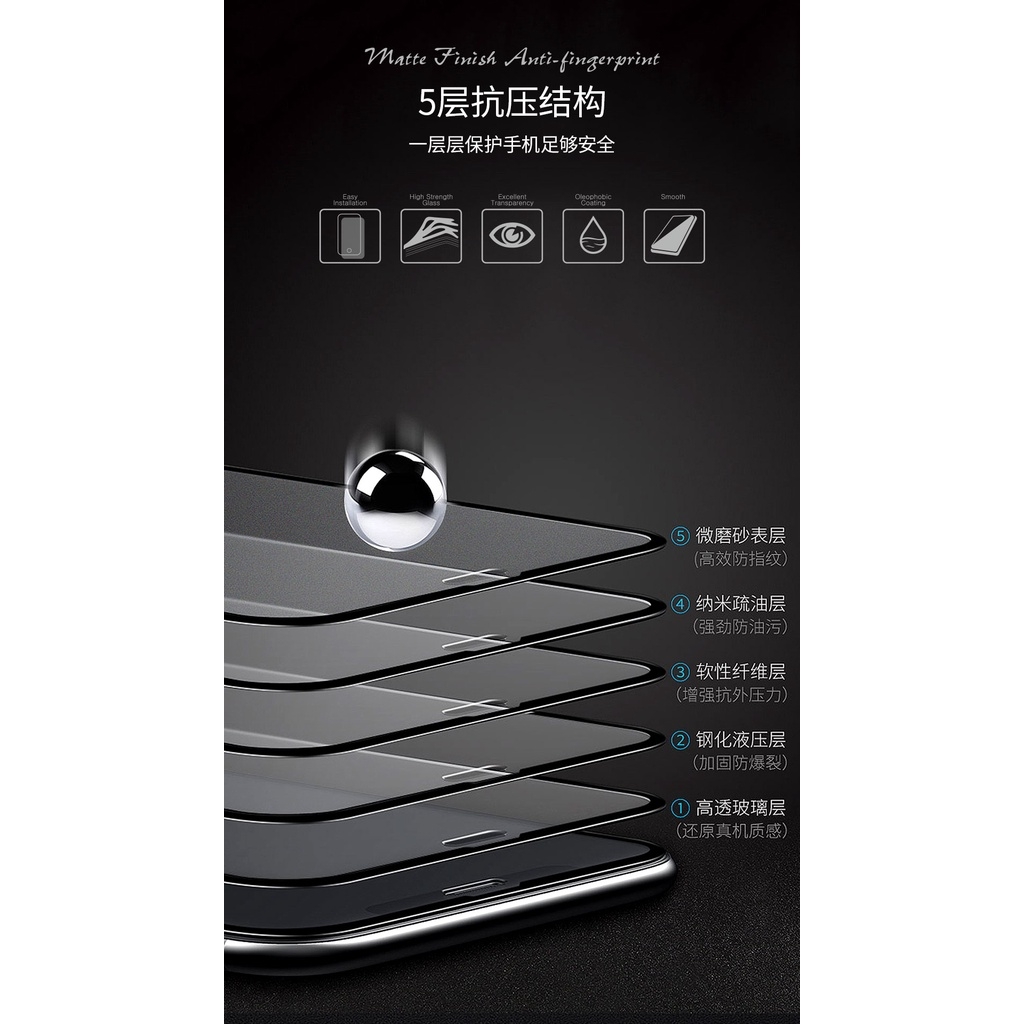 Kính Cường lực KingKong Nhám AG Chống vân tay mồ hôi chơi Game WEKOME 030 cho Iphone X Xs Max 11 12 13 14 15 Pro Max