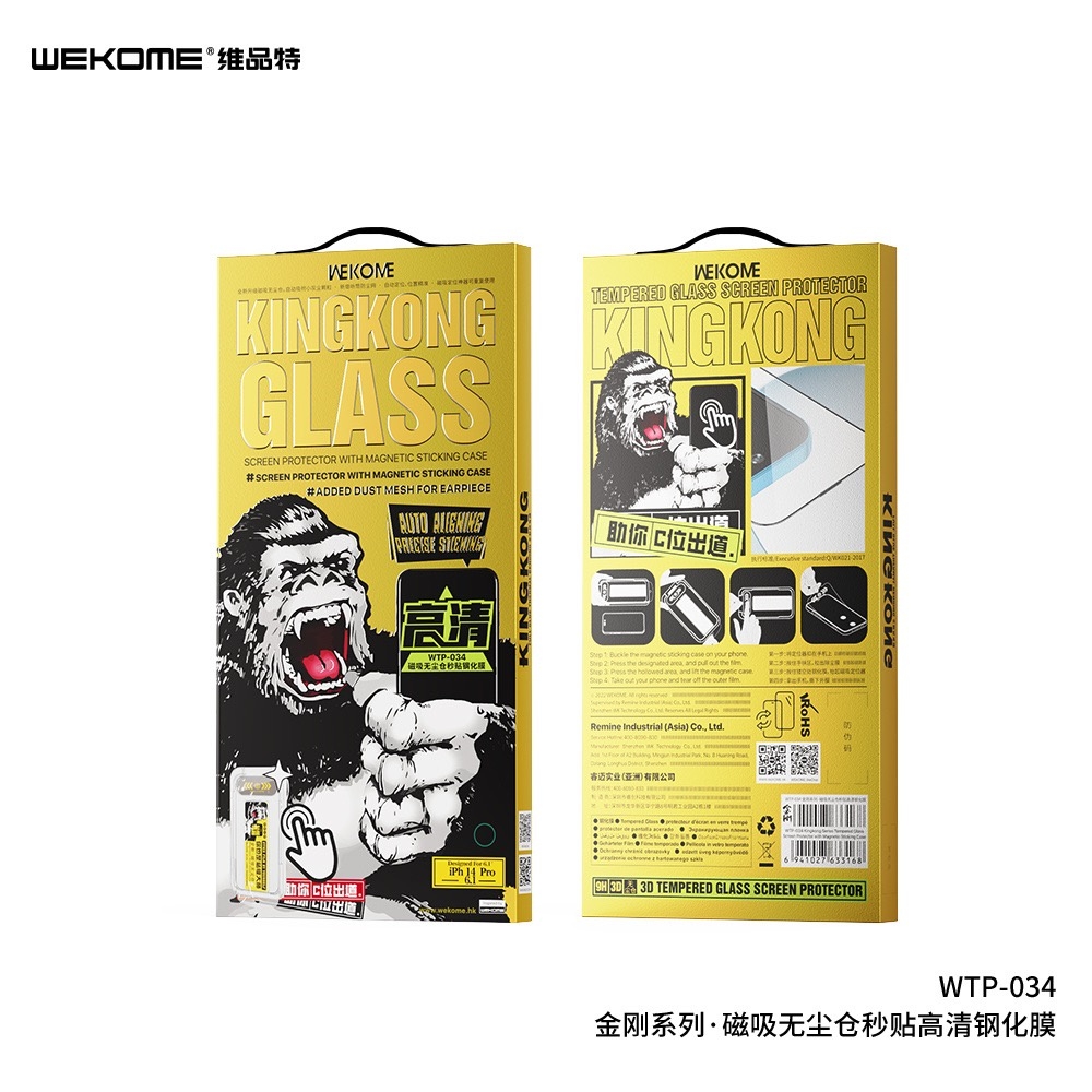 Kính cường lực KingKong bảo vệ màng loa WEKOME 034-057 cho Iphone x xr xs max 11 12 13 14 15 Pro max