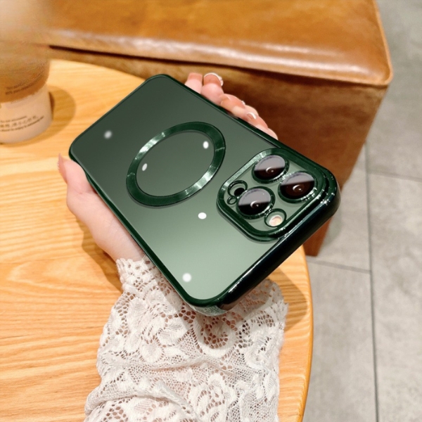 Ốp Điện Thoại từ tính Silicon Trong Suốt KOLEAD P41 Có viền và Vòng Kim Loại Sang Trọng 11 12 13 14 15 Pro Max plus